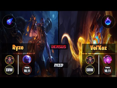 GrandMaster RYZE [Phase Rush] (Mid) VS  VEL'KOZ - Grandmaster EUW Patch 10.11