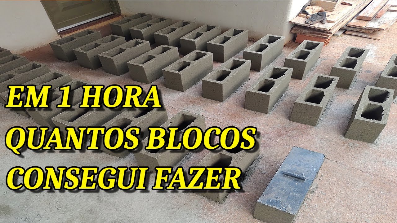 Quanto Bloco de cimento da para fazer em uma hora de trabalho