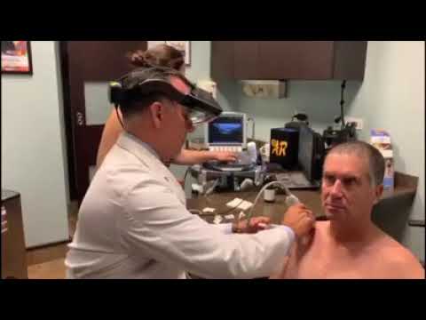 Patient Getting PRP Injection Guided by Augmented Reality Ultrasound