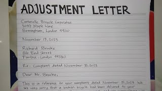 How To Write An Adjustment Letter Step by Step Guide | Writing Practices