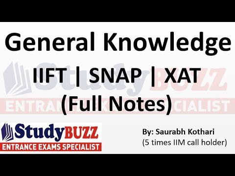 General Knowledge ! Complete notes for IIFT, XAT, CMAT and SNAP exam-Part 1 General Knowledge ! Complete notes for IIFT, XAT, CMAT and SNAP exam-Part 1