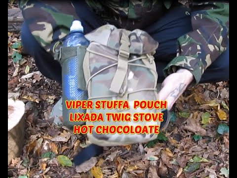 Viper stuffa pouch, lixada twig stove and hot chocolate !