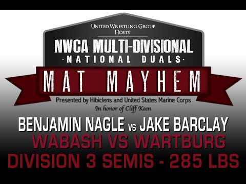 285 Benjamin Nagle v Jake Barclay - 2015 NWCA Multi-Divisional Duals - D3 Semi-Final