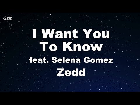 I Want You To Know ft. Selena Gomez - Zedd Karaoke 【With Guide Melody】 Instrumental
