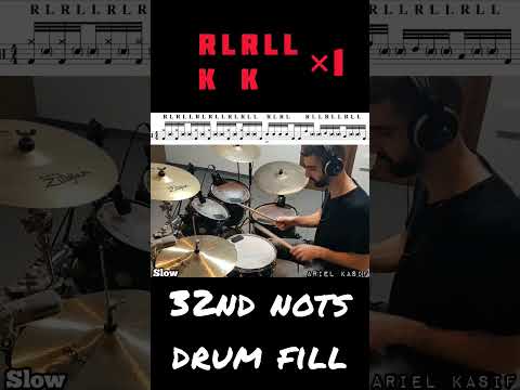 32nd notes drum fill #drums #drumfills #drumlessons