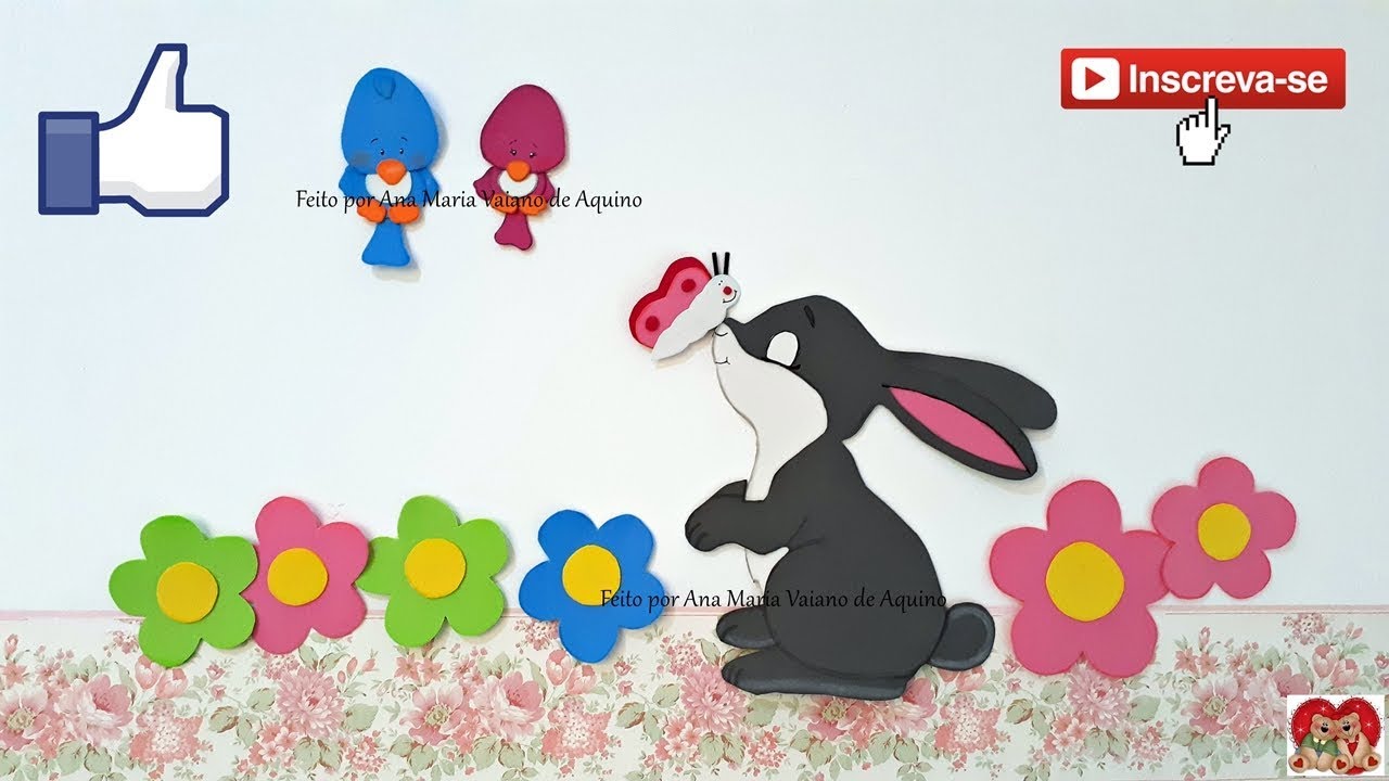 Passarinho e Flor em Eva com Molde e Passo a Passo