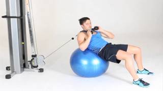 Fit Ball Oblique Cable Crunch exercise video thumbnail