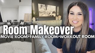 ITCH TO SWITCH COMPLETE ROOM MAKEOVER! | HUGE ROOM TRANSFORMATION | WORKOUT + FITNESS ROOM MAKEOVER
