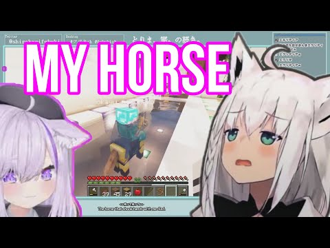 Hololive Cut - Okayu Gave Fubuki Golden Horse And The Tried To Drown Him | Minecraft [Hololive/Eng Sub]