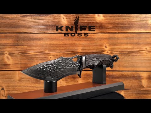 KnifeBoss lovecký damaškový nůž Goat VG-10