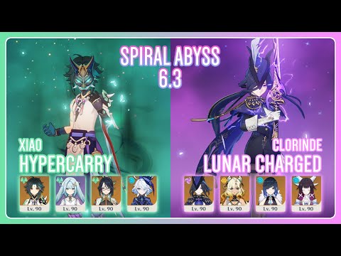 C0 Xiao Hypercarry & C0 Clorinde Lunar Charged | Spiral Abyss 6.3 | Genshin Impact