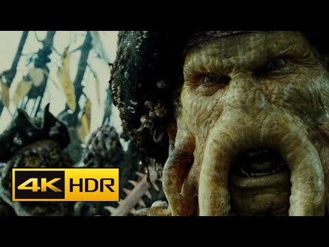 Davy Jones releases The Kraken scene 4k HDR - Pirates of the Caribbean: Dead Man's Chest