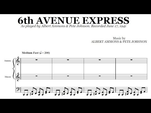 Albert Ammons & Pete Johnson : 6th Avenue Express (full transcription) | Boogie woogie piano duet