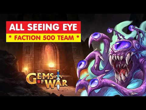 Gems of War ALL SEEING EYE Faction 500 Delve Guide and Best Team! Easy pure strategy!