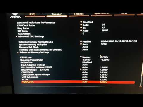 Z390 Master (Rev1.0) Bios F11L i7 9700k Overclock