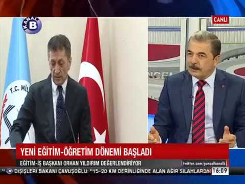 Genel Başkanımız Orhan Yıldırım, Kanal B`de eğitime ilişkin sorunlara değindi. | EĞİTİM İŞ