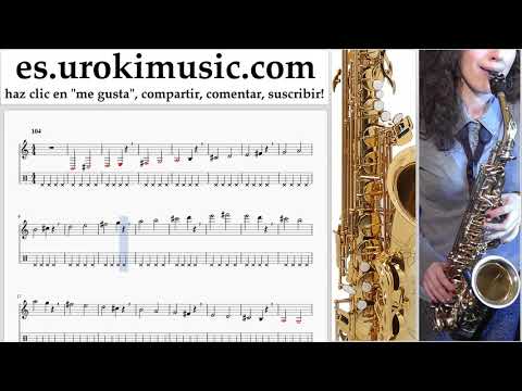 Tutorial de Saxofon (tenor) Shakira - Me Enamoré Clases Notas Parte#1 um-i927