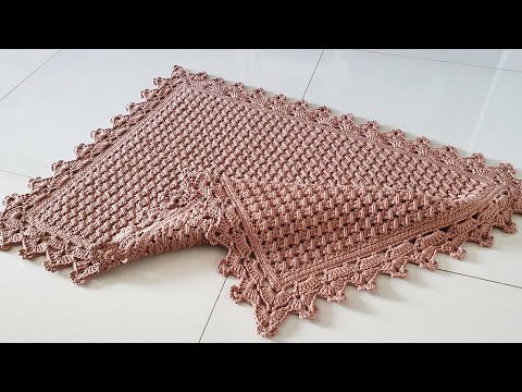 Rectangular crochet rug CROSSED WAVE - step by step