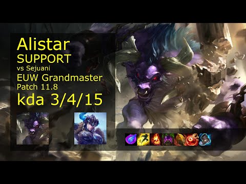 Alistar Support vs Sejuani - EUW Grandmaster 3/4/15 Patch 11.8 Gameplay