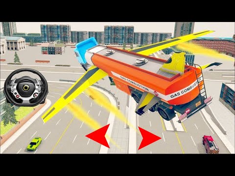 Flying Oil Tanker Robot Truck Transform Robot Game - Best Android Gameplay HD