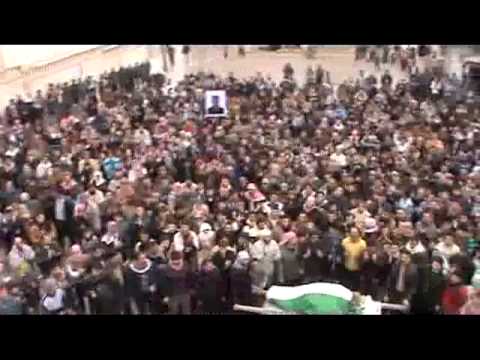 مظاهرة وتشييع حمادي ديب السعيد في مدينة معرة النعمان في ريف إدلب في جمعة "دعم الجيش السوري الحر"