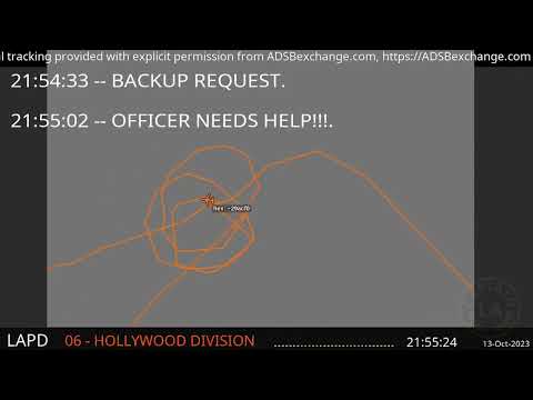 HELP CALL - Officer Needs Help.  LAPD Scanner Audio / Hollywood Division / 13-OCT-2023 / LACaptain