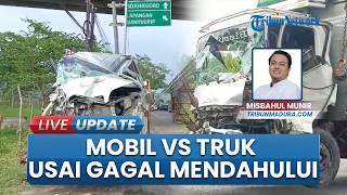 Adu Banteng Truk vs Mobil di Flyover Gayam Bojonegoro, Evakuasi Korban Berlangsung Dramatis