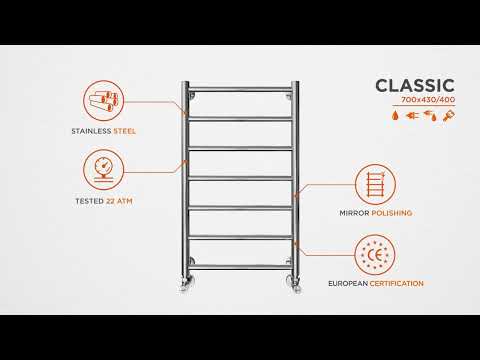 Водяной полотенцесушитель Mario Классик 1.1.0104.01.P (4820111350308, 700x430, хром/сатин/белый глянец/черный матовый/золото/бронза)