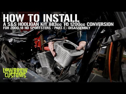 How To Install S&S Cycles 1200cc Hooligan kit 883cc Harley-Davidson Sportsters Part 1 - Disassembly