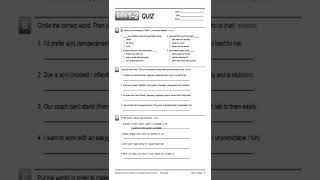 Interchange 5th Level 3 Assessment L3 Written Quiz Units 1-2