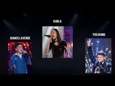 Youjuand , Karla y Juanse  enamoran a los jurados cantando robarte un beso la voz kids cololmbia