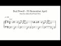 Bud Powell - I'll Remember April (Bud Powell Trio, 1949) - Piano Transcription