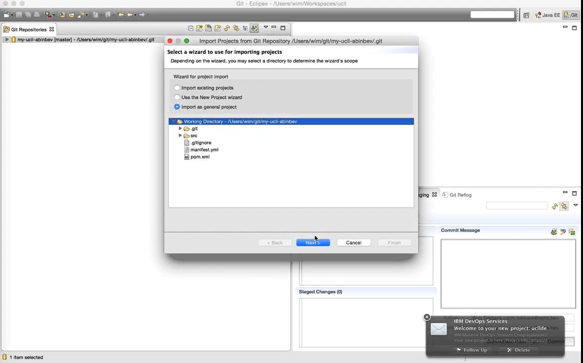 Bluemix - getting started with Eclipse and Git