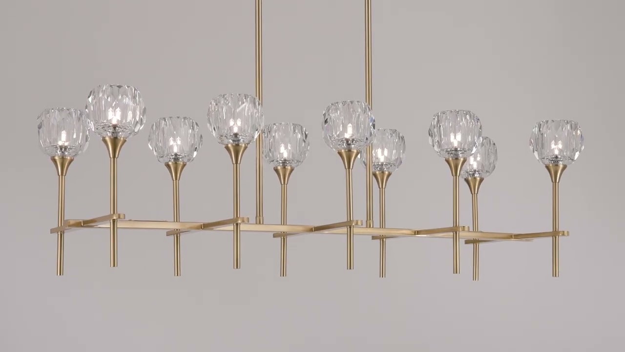 Video 1 Watch A Video About the Francie Soft Gold 10 Light Island Chandelier