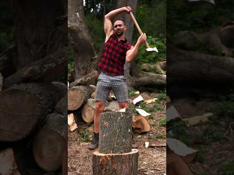 Axe chopping tutorial for the little guy to chop BIG wood