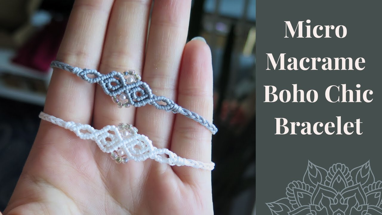 Boho Chic Micro Macrame Bracelet with Beads - Easy Macrame Tutorial