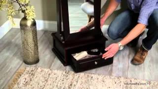 Belham Living Removable Decorative Top Cheval Mirror - Espresso