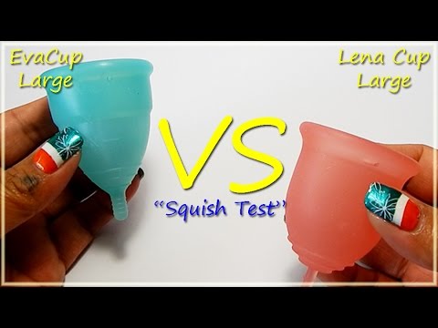 EvaCup vs Lena Cup LARGE "Squish Test" - Menstrual Cups