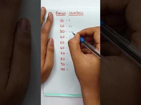 Roman numbers of 10 20 30 40 50 60 70 80 90 100
