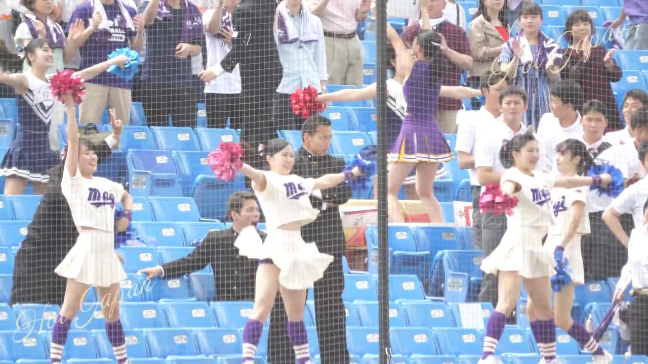 2019六大学野球チア②　明治慶応戦①　明治チア部の元気ハツラツの演技が慶應の強さを吹き飛ばす！