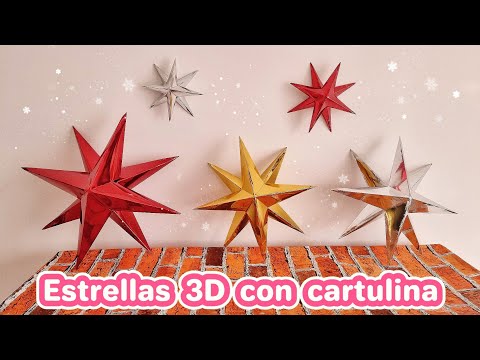 Como hacer estrellas 3D con cartulina para Navidad 🎄🌟🎅
