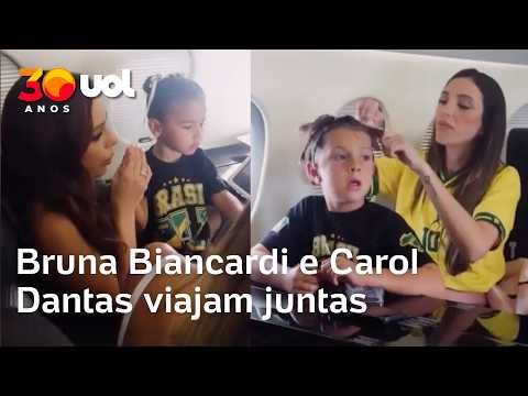 Bruna Biancardi e Carol Dantas, mães dos filhos de Neymar, vão juntas ao jogo do Brasil na Copa