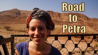 Going off-road in the back of a truck over mountainous terrain and desert to reach Petra, Journey