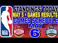 nba playoffs standings today may 5, 2024 | games results | games schedule may 6, 2024