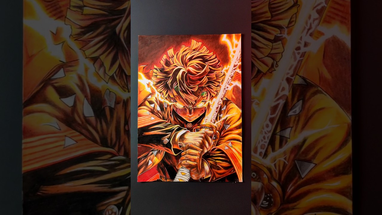 From Sketch to Thunder God ⚡ | Zenitsu Drawing TRANSITION 🔥