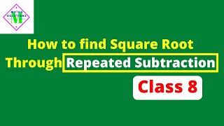 Finding square root through repeated subtraction - Class 8 - R D Sharma Math - R S Aggarwal Math