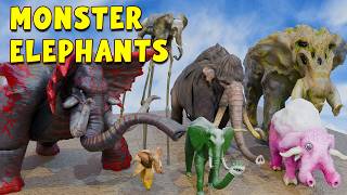 Download lagu Zunesha vs Colossal Elephant vs Mammoths | 3D Monster Elephant Comparison mp3