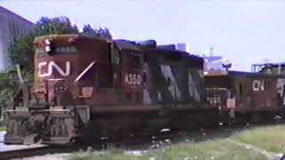 CN Train in Goderich, Ontario Circa 1991