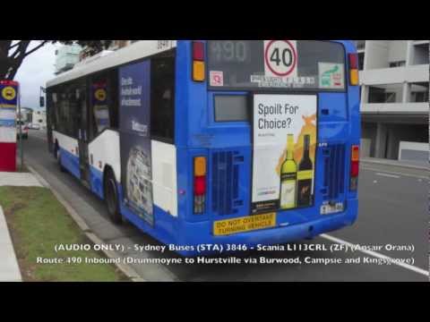 (AUDIO) Sydney Buses 3846 - Scania L113CRL (ZF) (Ansair Orana) - Route 490 Inbound