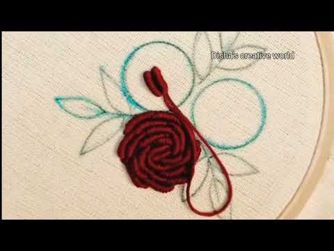 মোচড় গোলাপ সেলাই শিখুন একদম সহজভাবে/rose design/bullion rose design